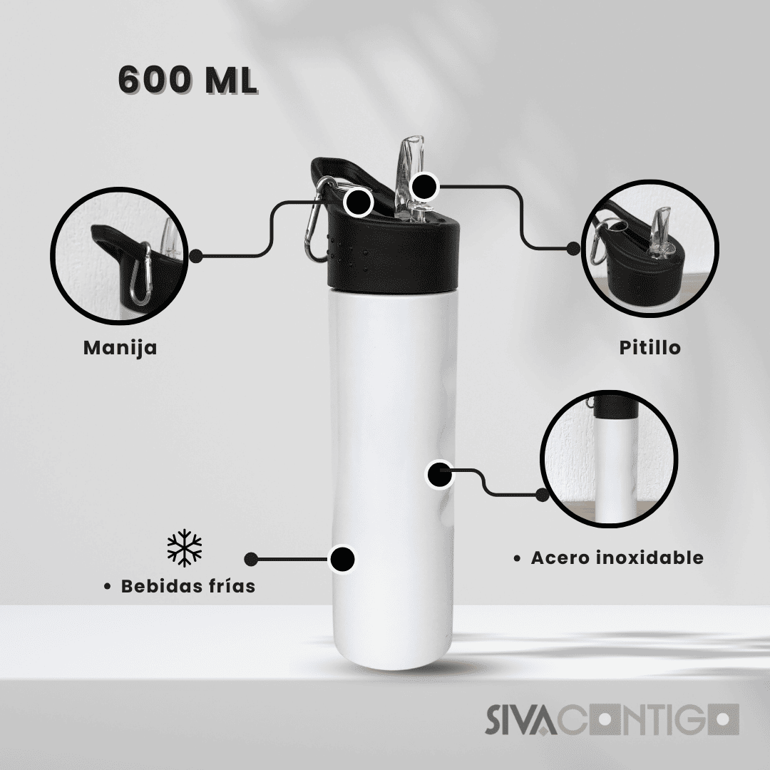 Botilito Metálico Seven 600 ml